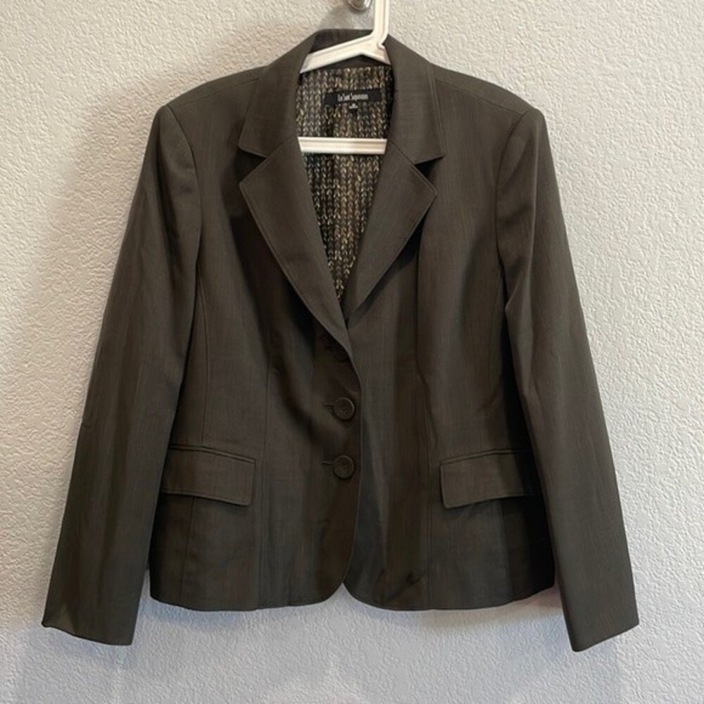 Le Suit Separates Gray 3 Button Blazer Size 18